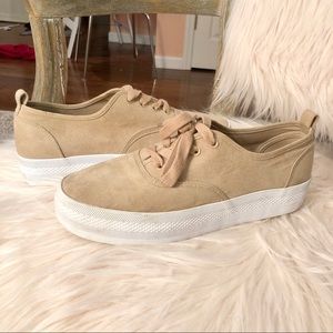 Tan/ Nude Platform Sneakers